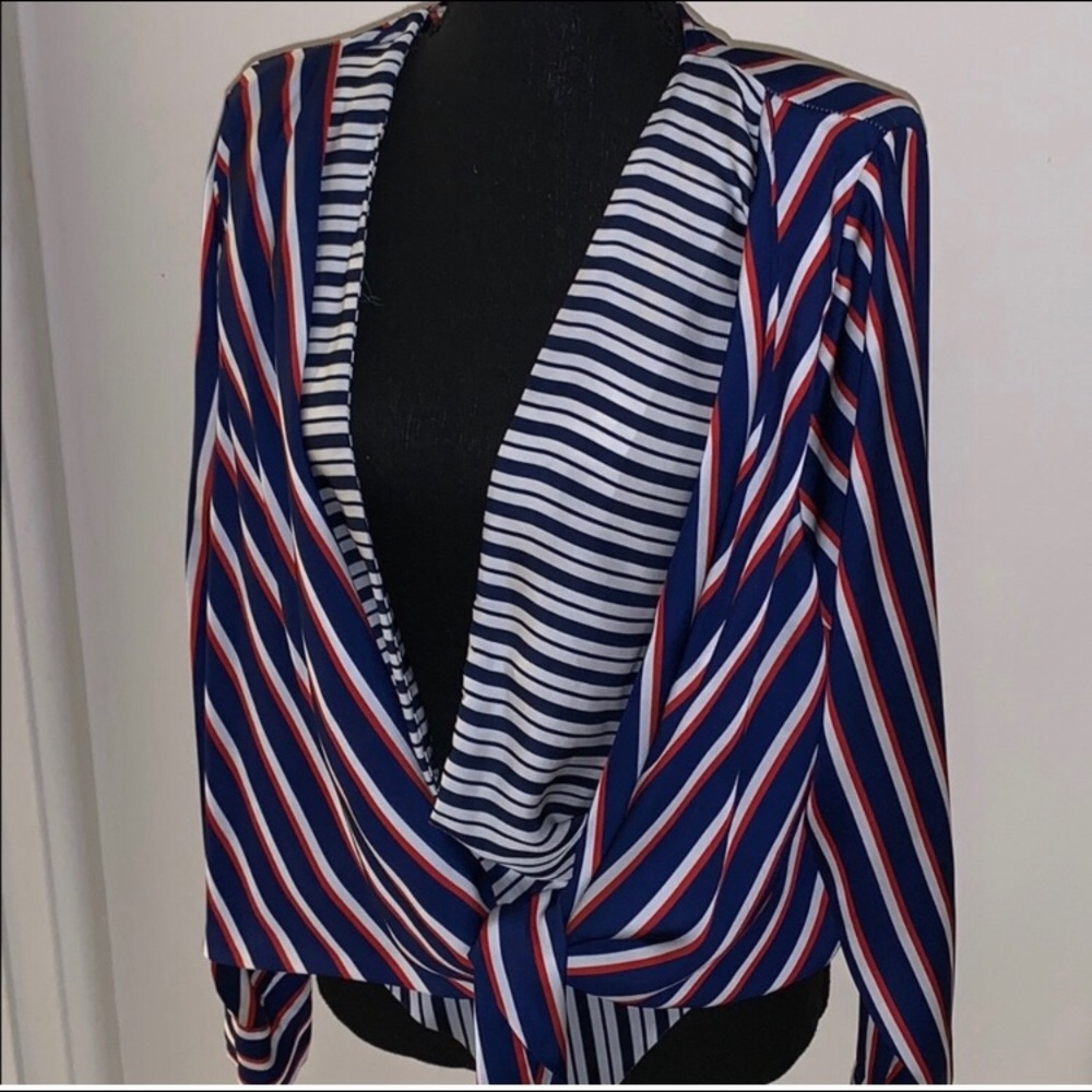 Zara Patriotic Open front bodysuit